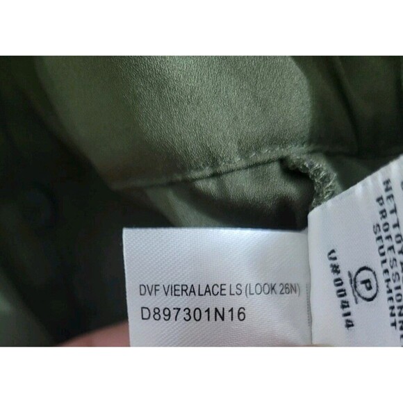 Diane Von Furstenberg Sz 6 Olive/Black Viera Lace Cocktail Dress Elegant $498 - Picture 9 of 16